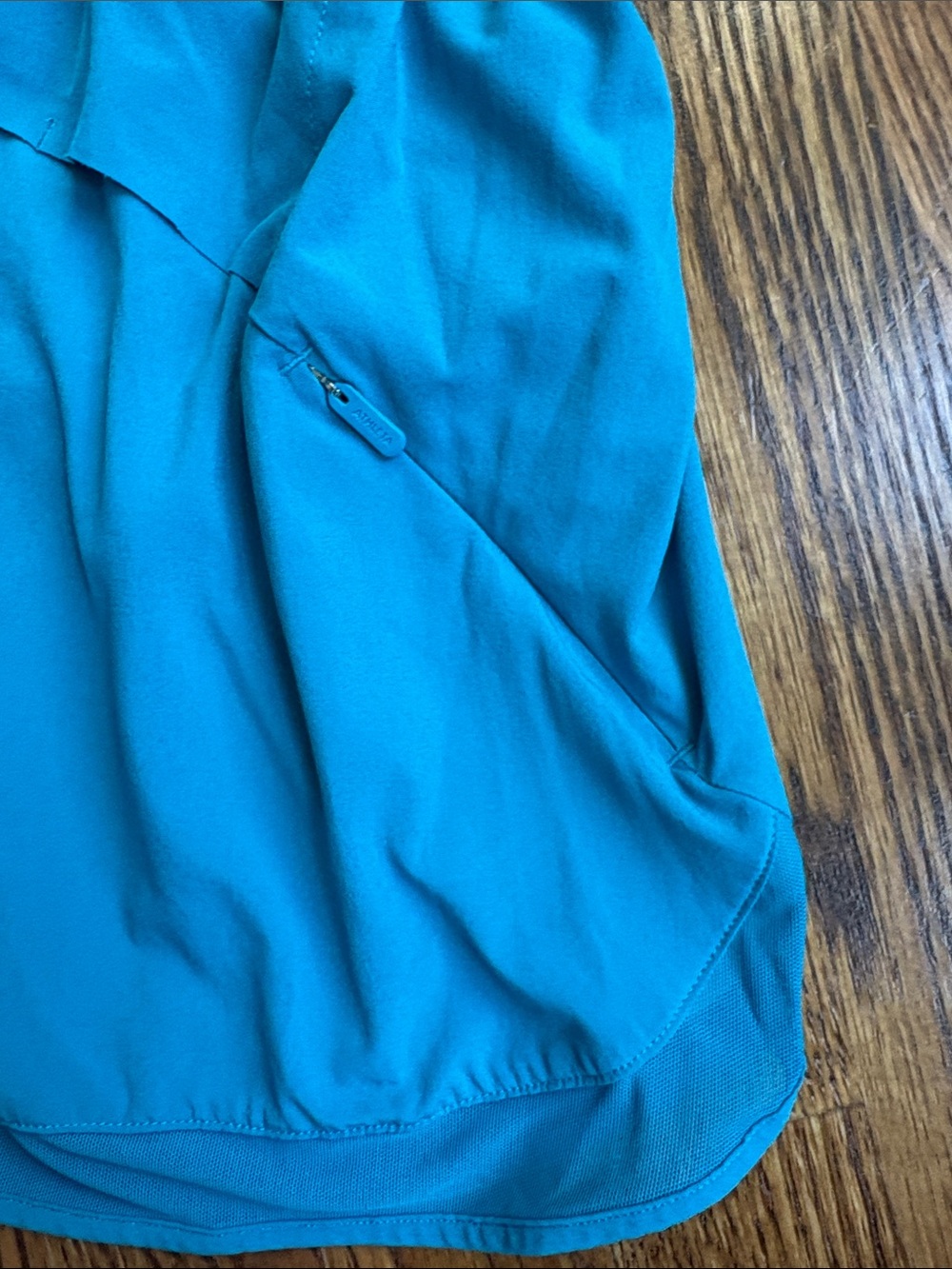Athleta Teal High Rise Mesh Racer Run 3” Short - Picture 4 of 6